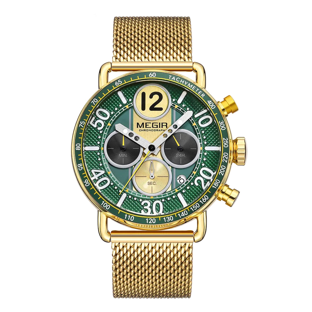 MEGIR Gold Mesh Chrono 2249