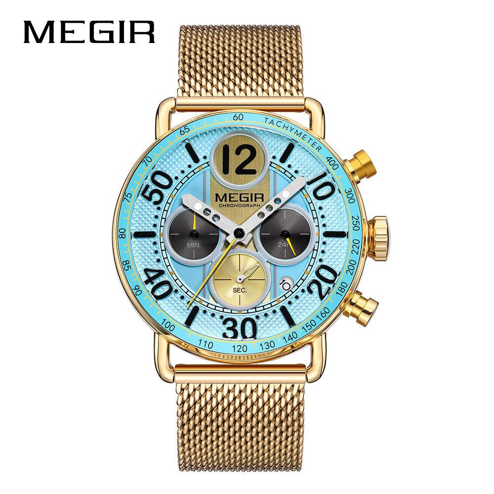 MEGIR Gold Mesh Chrono 2249