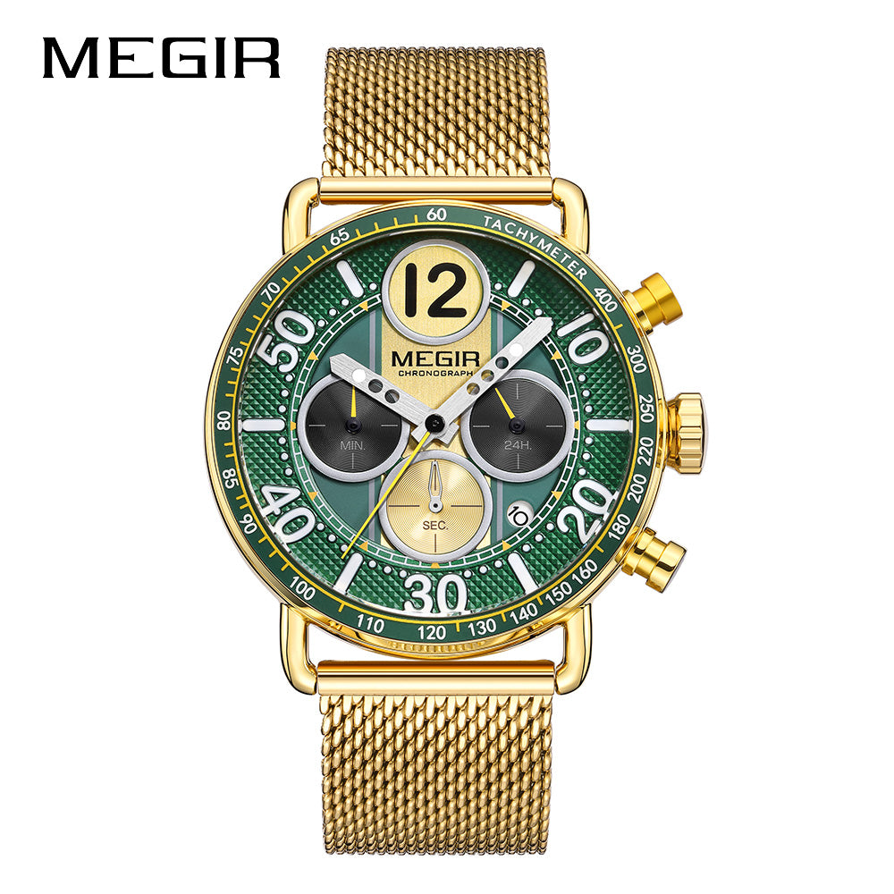 MEGIR Gold Mesh Chrono 2249